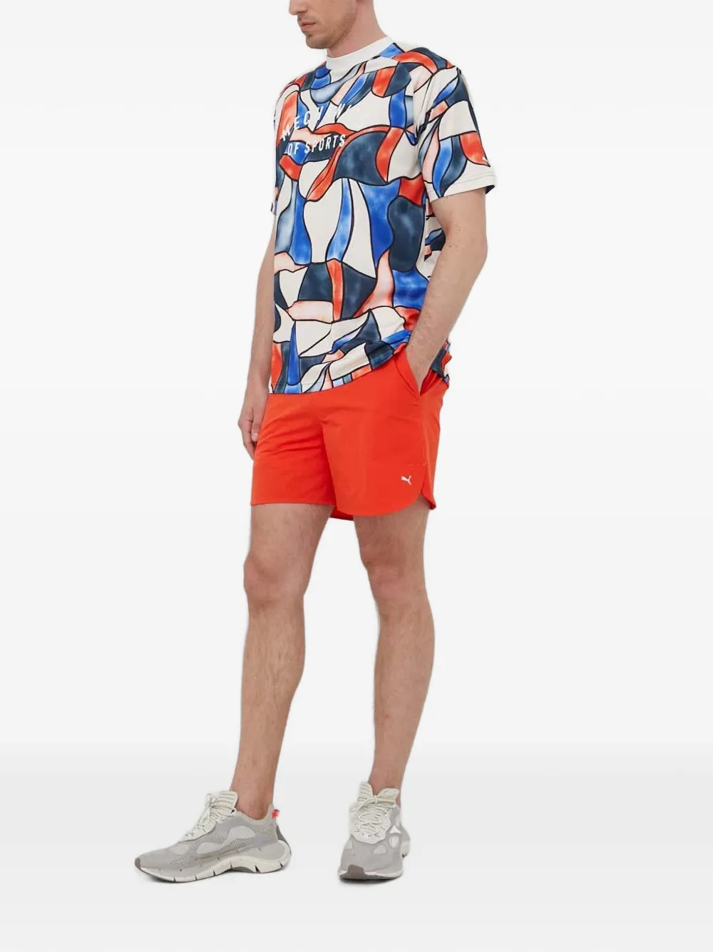 PUMA logo-print drawstring shorts