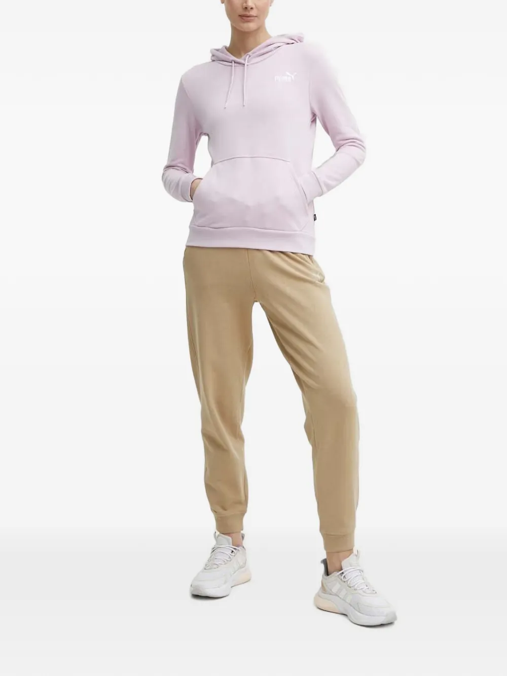 PUMA Hoodie met logoprint Paars