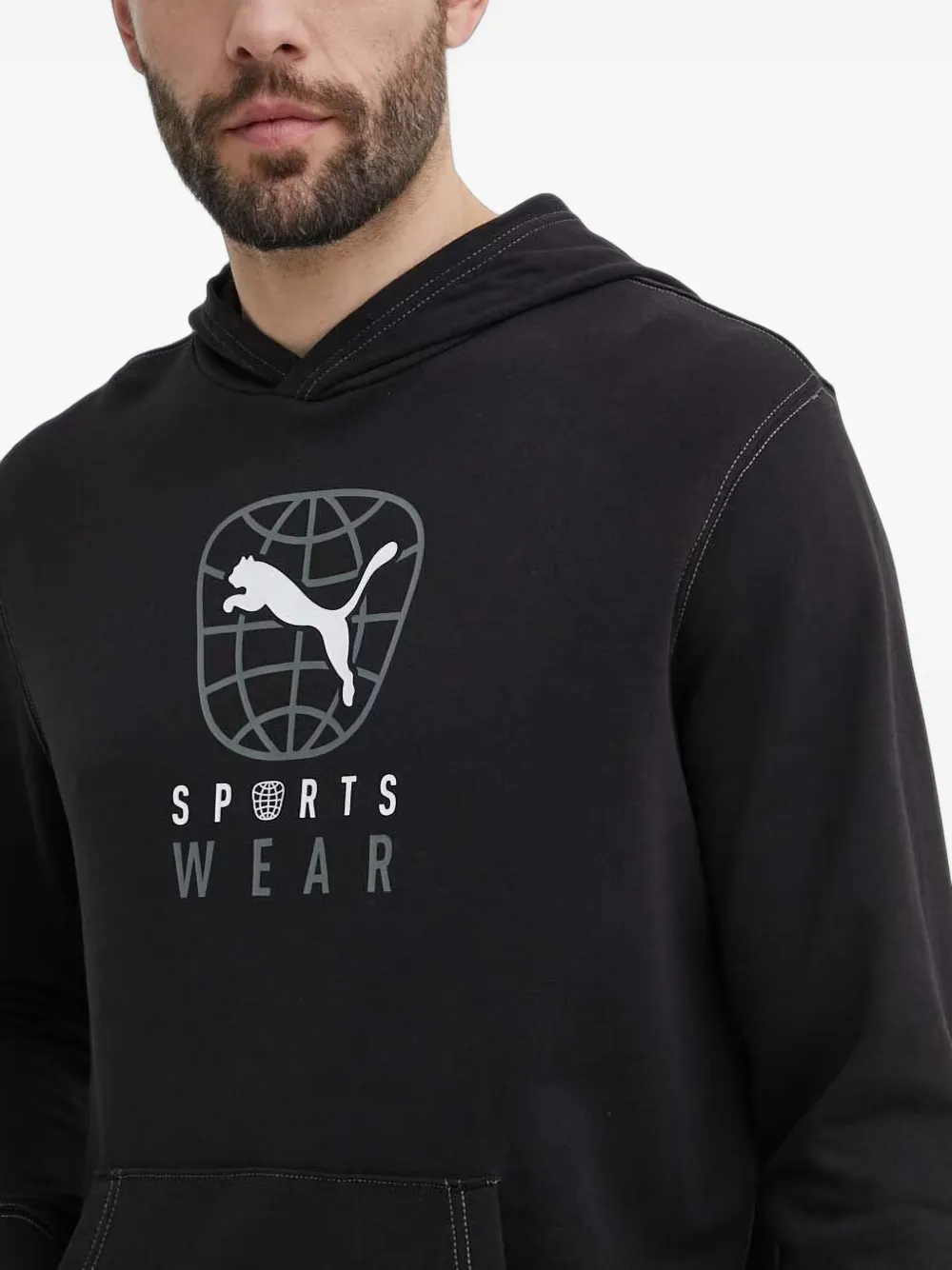 PUMA Better Sportswear logo-print hoodie Zwart