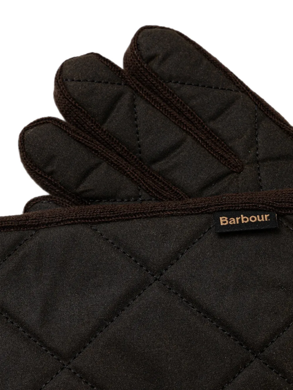 Barbour Gewatteerde handschoenen met leren vlak Bruin
