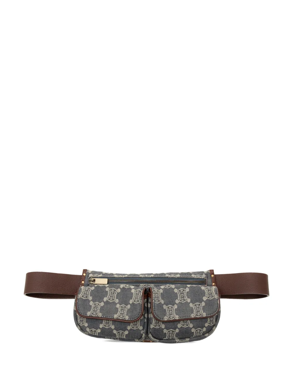 Celine Pre-Owned 20th Century Macadam Denim Double Pocket belt bag - Blu