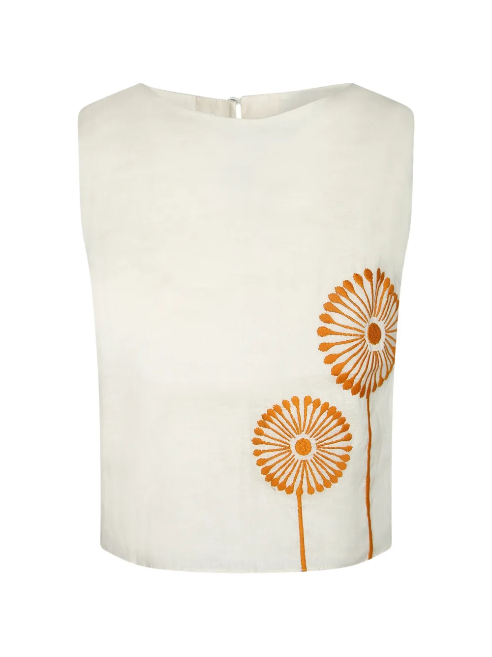 Cala de la Cruz Giardinona floral-embroidered top - Bianco