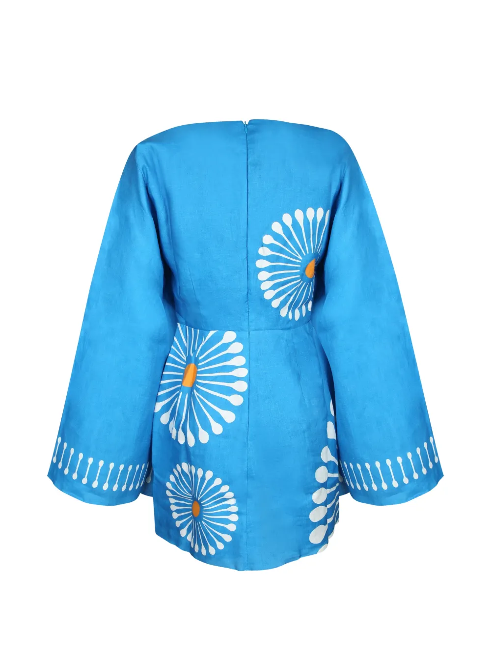 Cala de la Cruz Jurk met bloemenprint en geknoopt detail Blauw