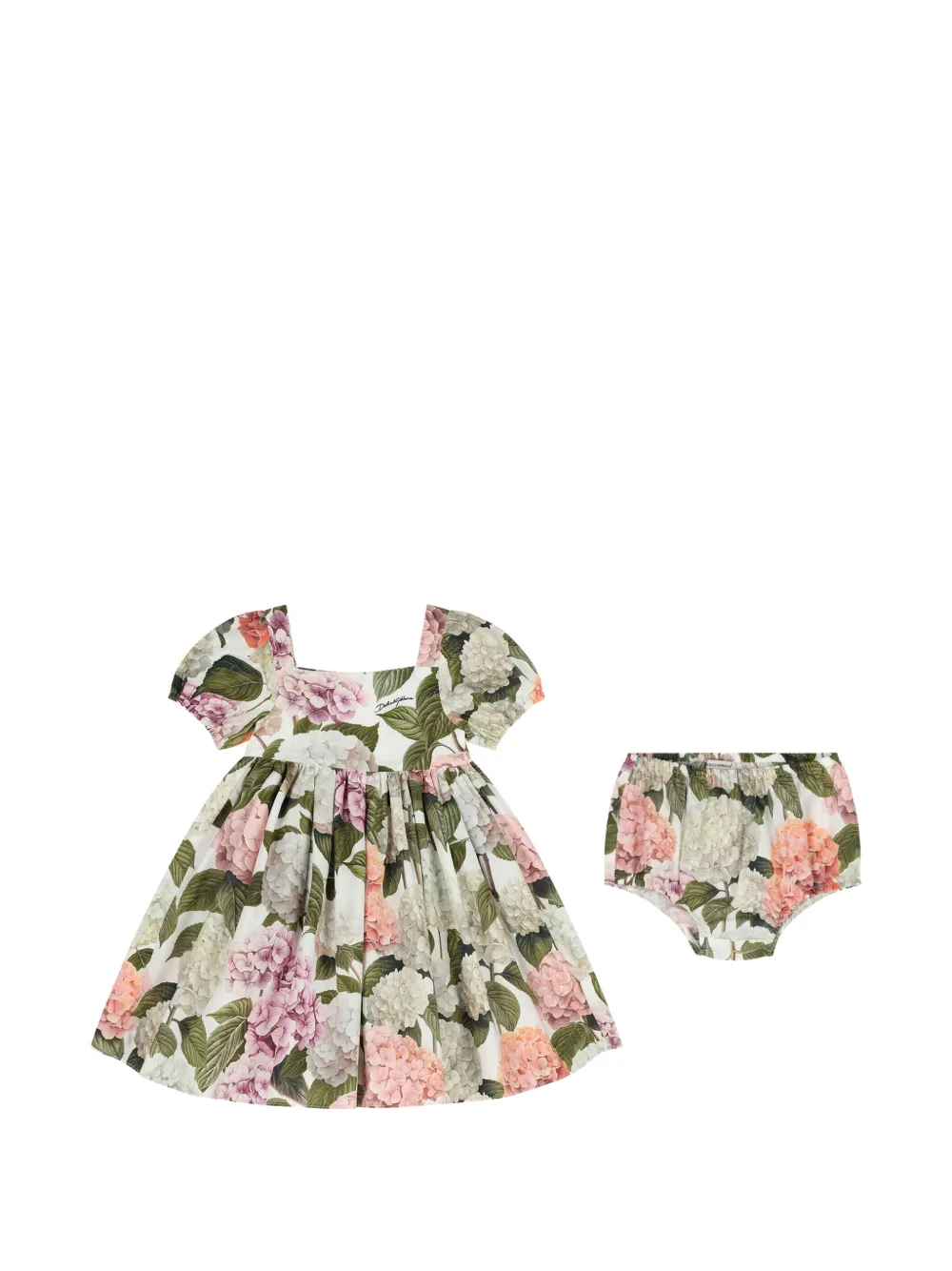 Dolce & Gabbana Kids floral-print dress set - Weiß