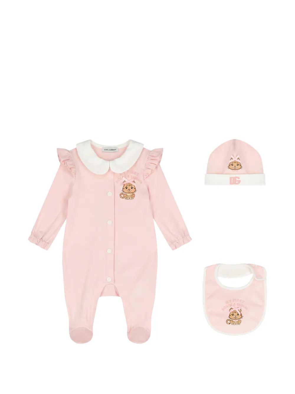 Dolce & Gabbana Kids cotton babygrow set - Rosa