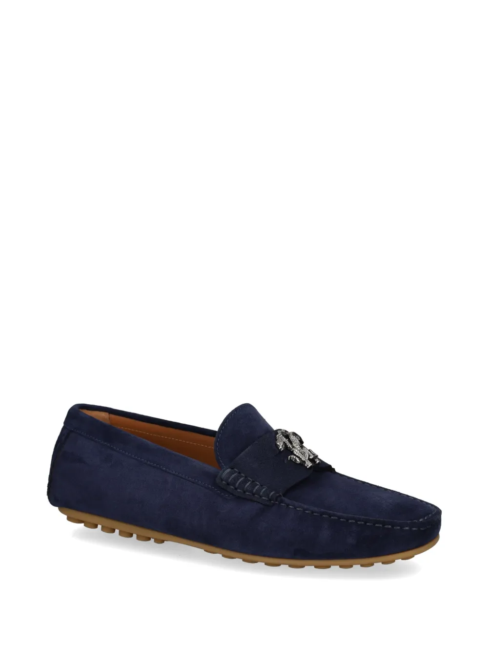 Roberto Cavalli logo-plaque loafers Blauw