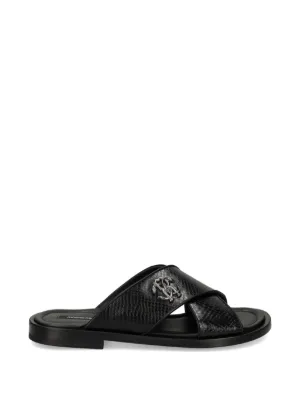 FENDI FF logo-embossed Slide Sandals | Black | FARFETCH