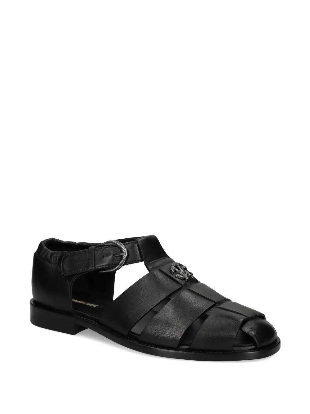 Roberto Cavalli logo-appliqué sandals Zwart