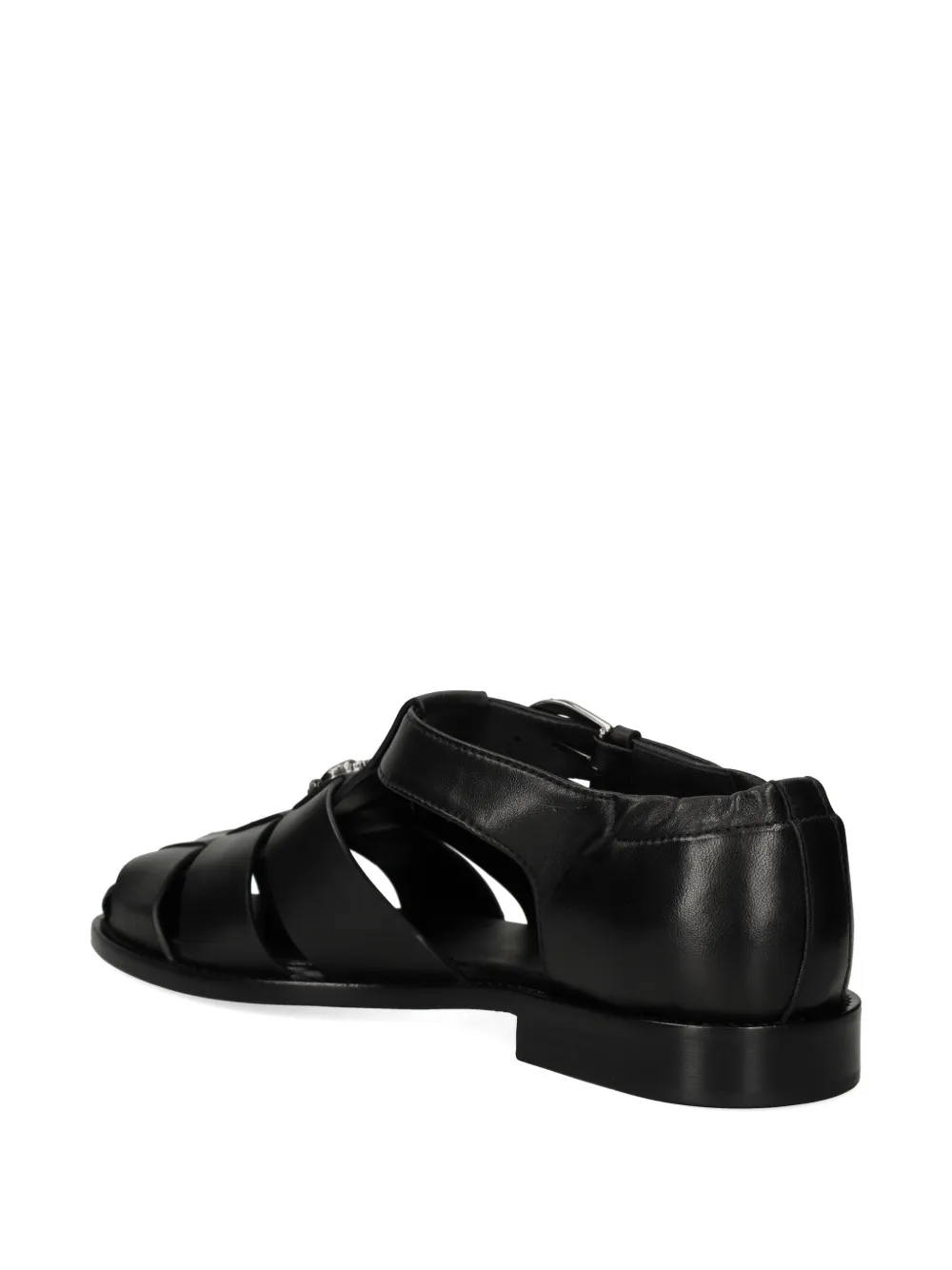 Roberto Cavalli logo-appliqué sandals Zwart