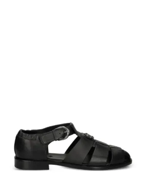 $750 NIB Cavalli Class by Roberto Cavalli Logo Leather Fisherman Sandals 8 M Roberto Cavalli Women main image 2
