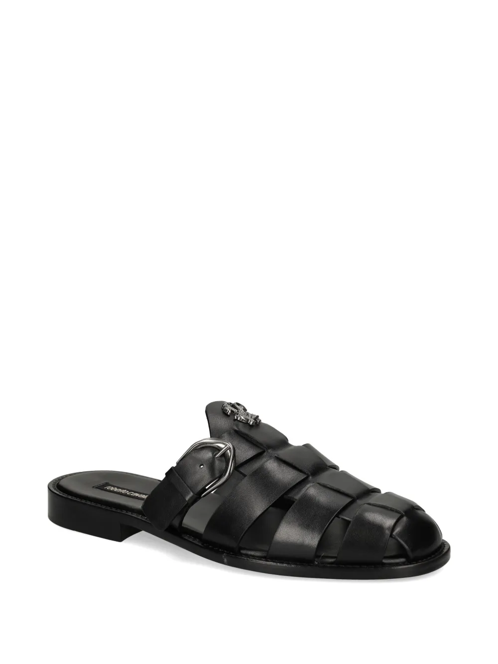 Roberto Cavalli logo-appliqué sandals Zwart