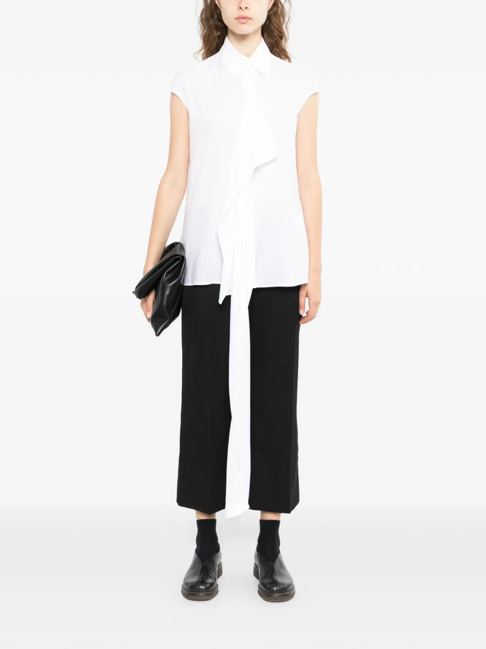 Yohji Yamamoto Top met ruches Wit