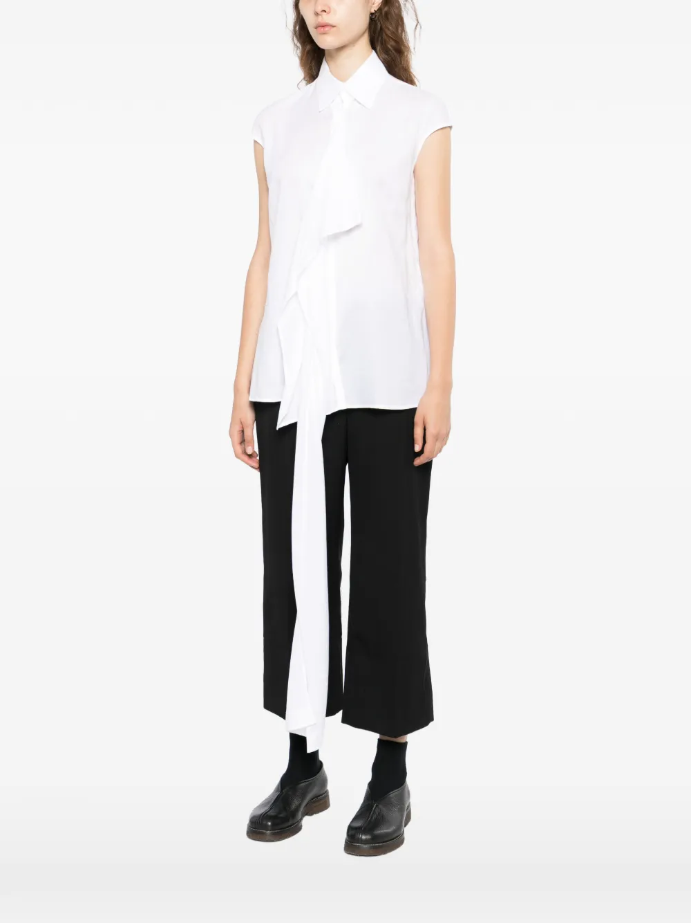 Yohji Yamamoto Top met ruches Wit