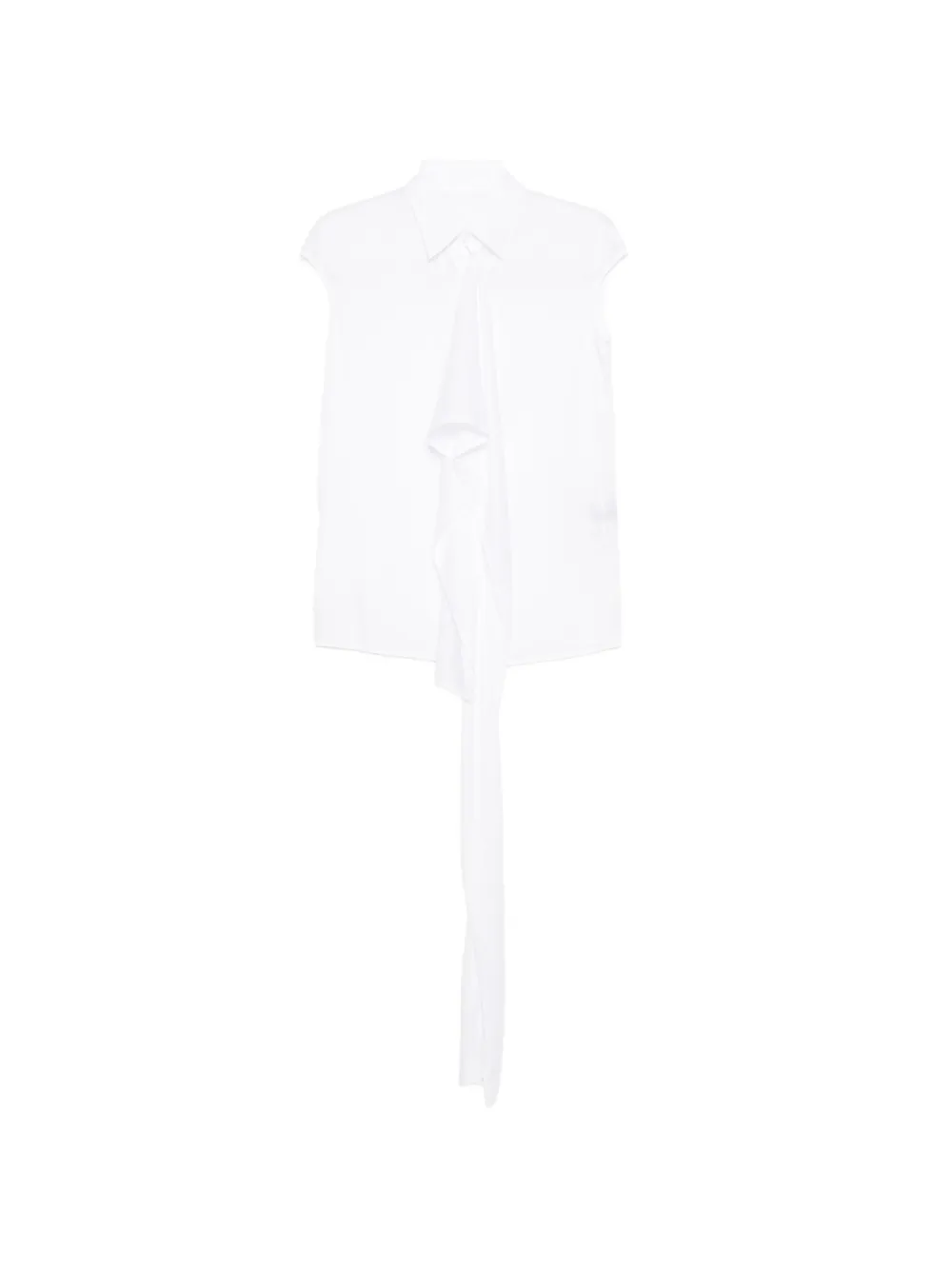Yohji Yamamoto ruffle-detailing sleeveless top - Weiß