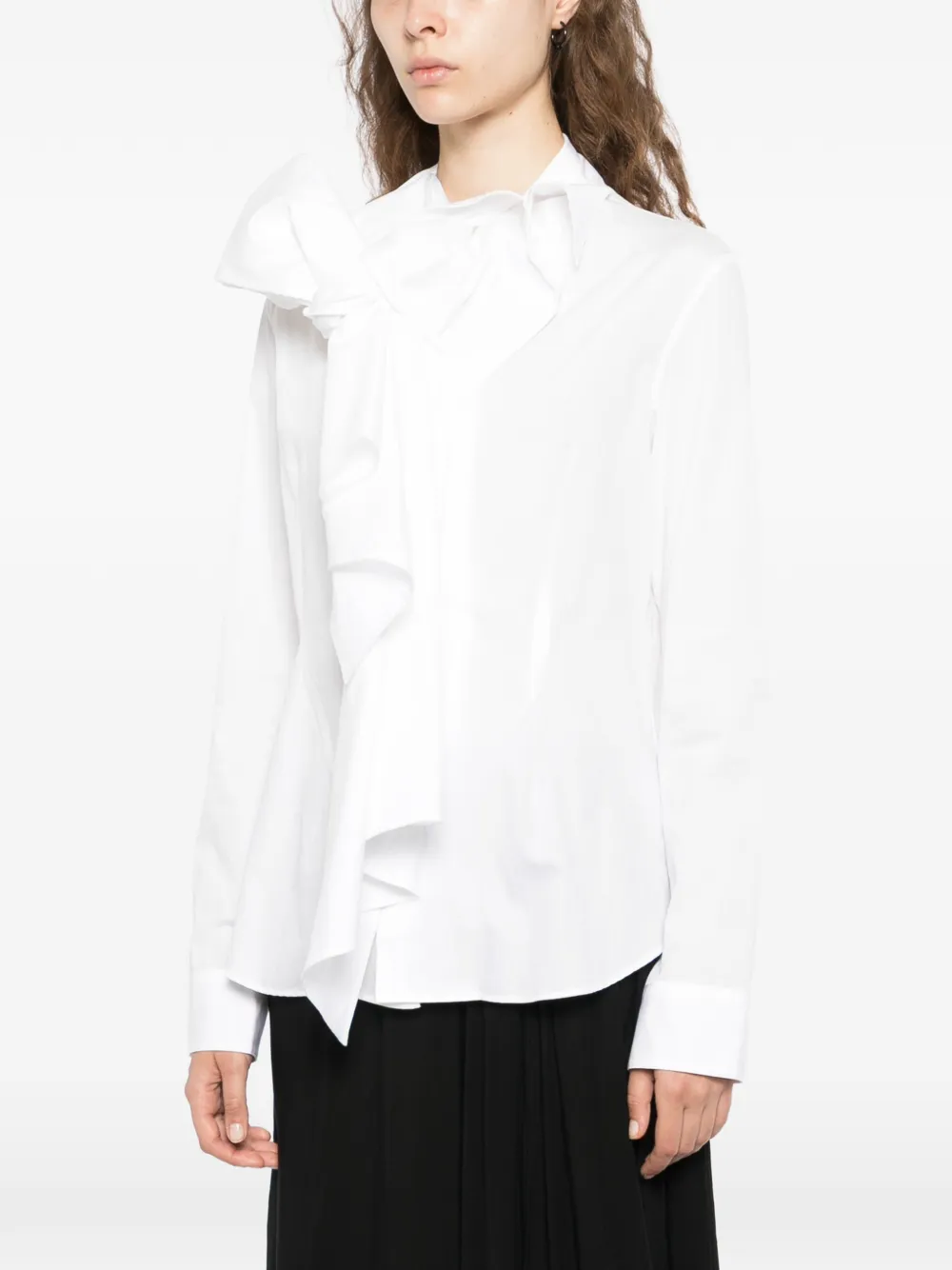 Yohji Yamamoto Gestrikte blouse Wit
