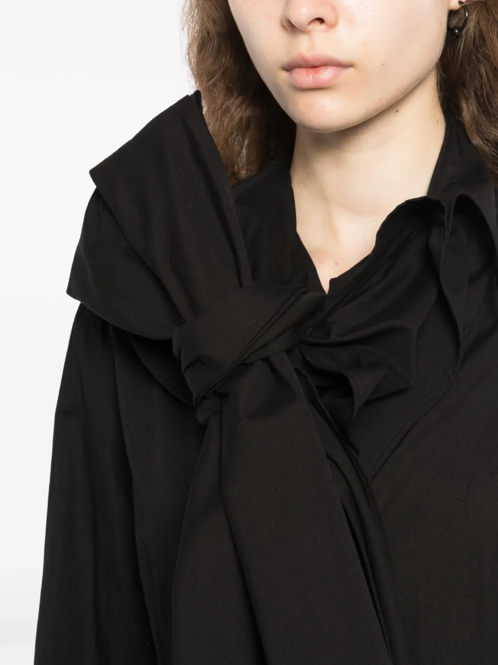 Yohji Yamamoto Overhemd met ruches Zwart