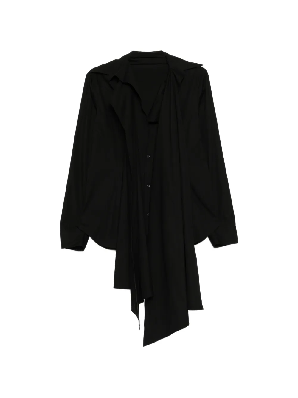 Yohji Yamamoto ruffle-detailing shirt - Black