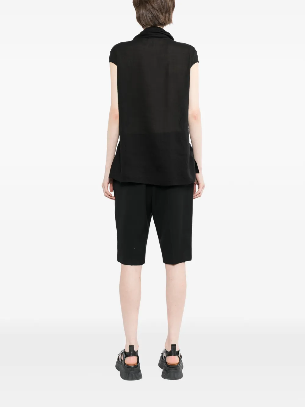 Yohji Yamamoto Gedrapeerde blouse Zwart