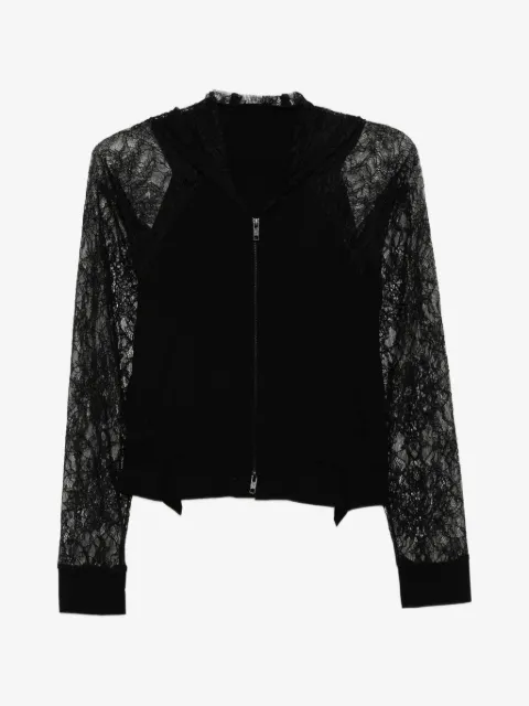 Limi Feu lace-panelled zip-up hoodie