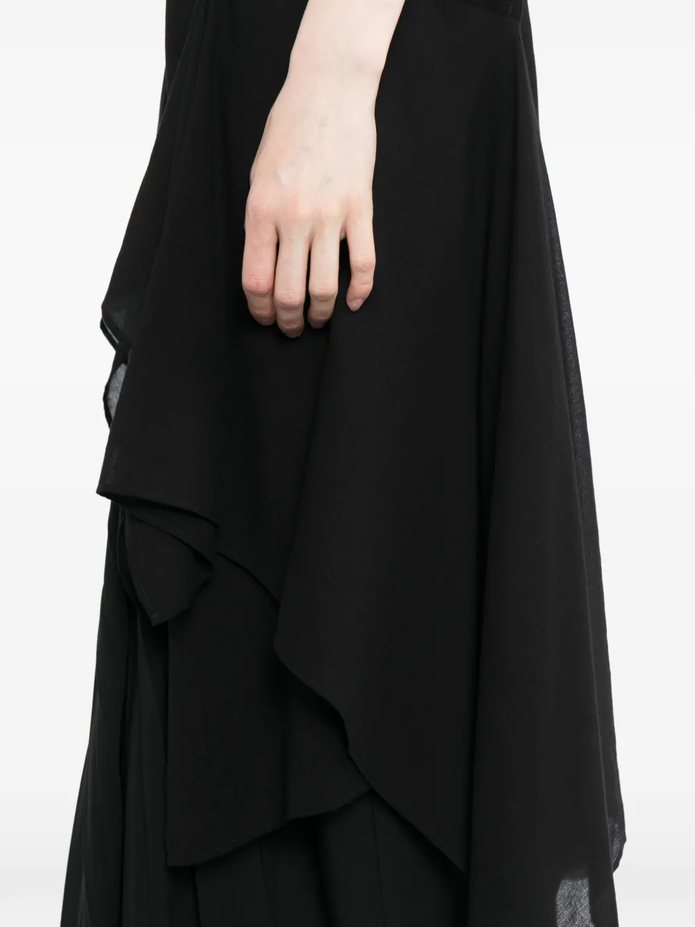 Yohji Yamamoto Top met ruches en rits Zwart