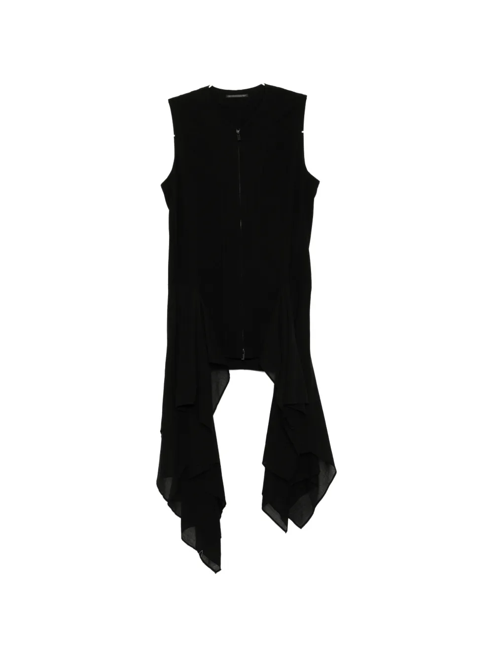 Yohji Yamamoto ruffled zip-up top - Schwarz