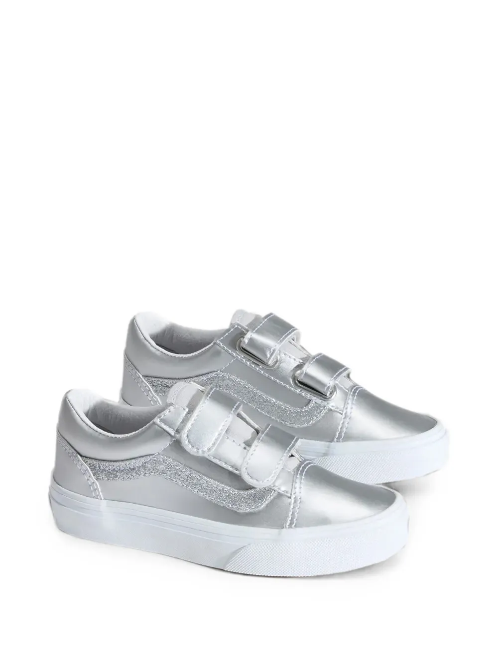 Vans Kids glitter-detail touch-strap sneakers Zilver