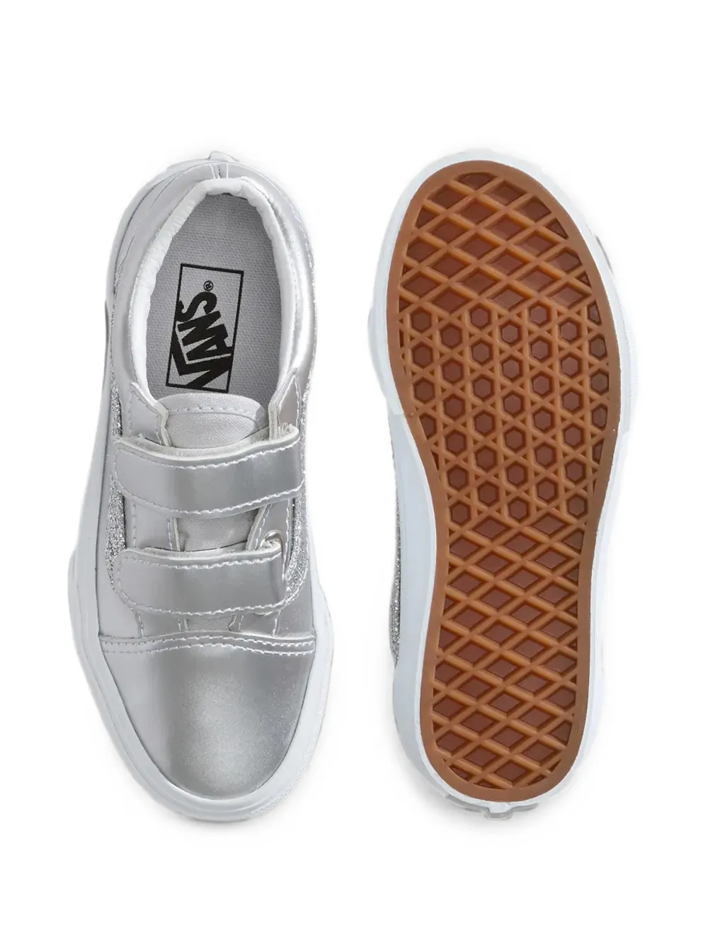 Vans Kids glitter-detail touch-strap sneakers Zilver