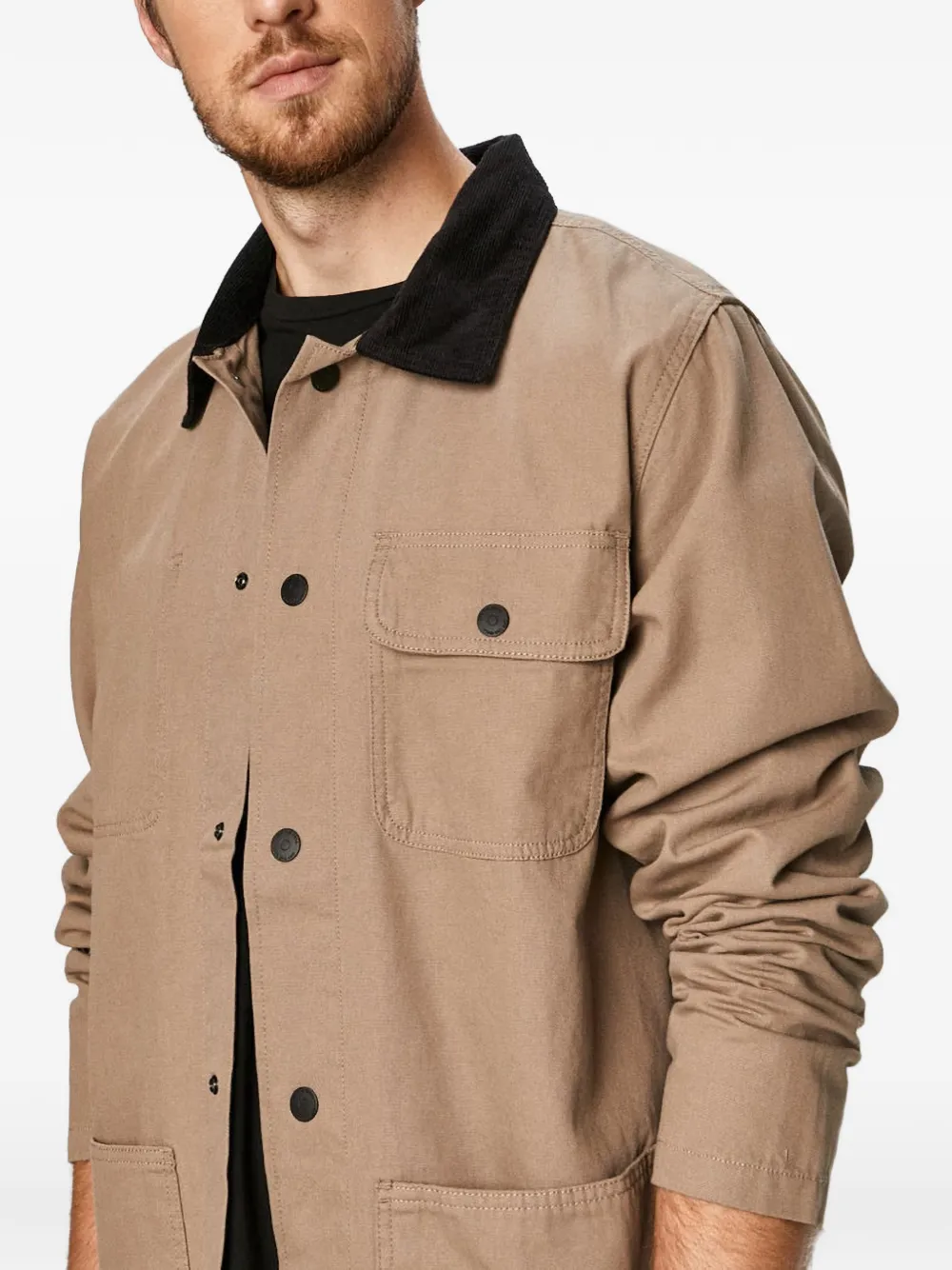 Vans corduroy-collar patch-pocket jacket Beige