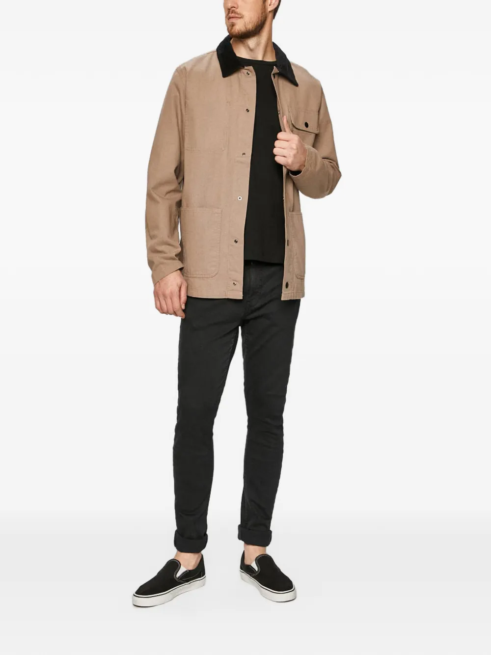 Vans corduroy-collar patch-pocket jacket Beige