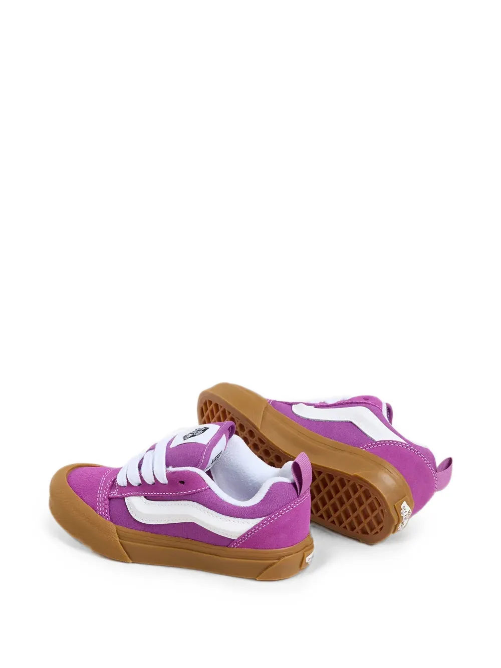 Vans Kids logo-patch panelled sneakers Paars