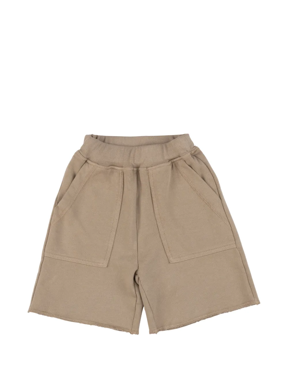 BABE & TESS raw-edge patch-pocket shorts - Marrone