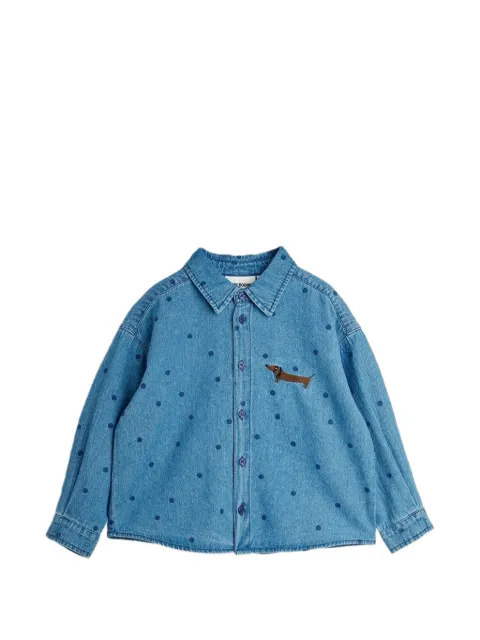 Mini Rodini dot-pattern embroidered shirt