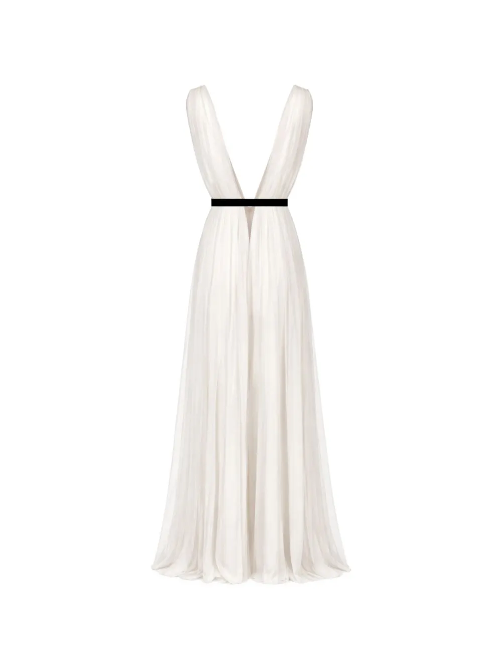 ROSERRY Santorini geplooide tulen maxi-jurk Wit