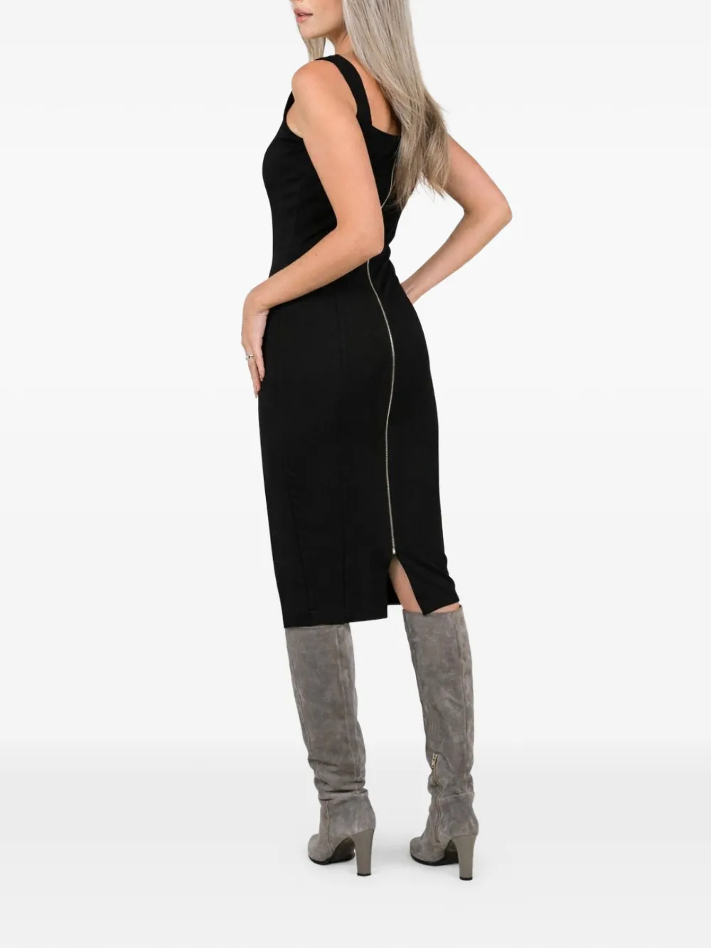 ROSERRY Kensington midi-jurk met split Zwart