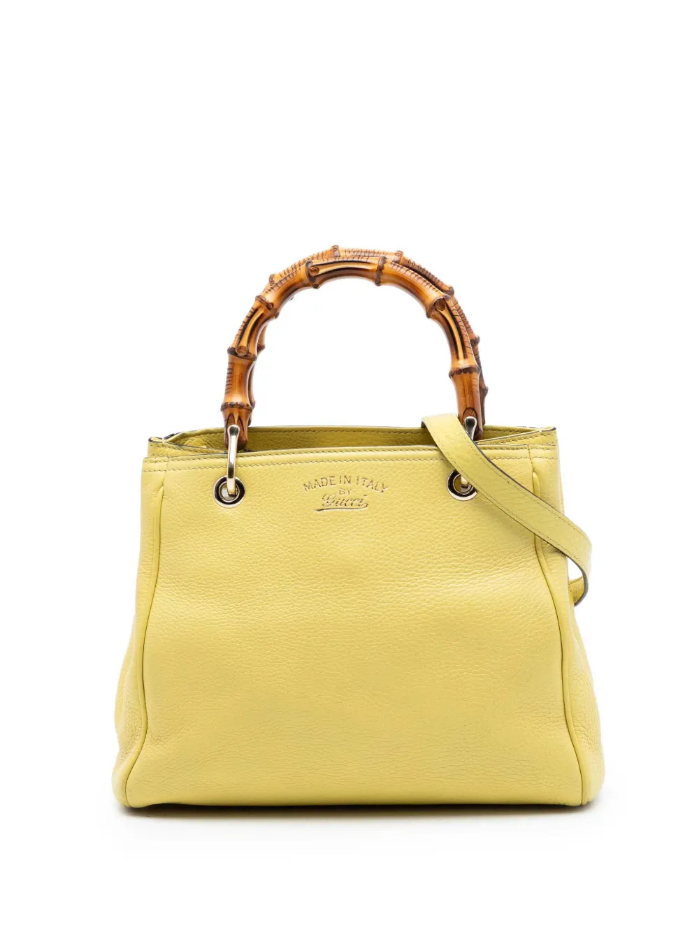 Gucci Pre-Owned 2016-2026 Small Calfskin Bamboo Shopper satchel - Giallo