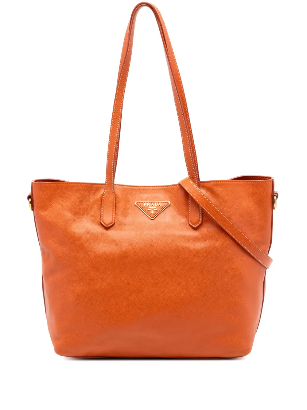 Prada Pre-Owned 2010-2026 Saffiano Open Convertible Tote satchel - Arancione