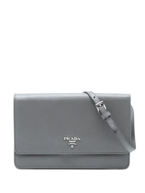 Prada Pre-Owned bolsa crossbody Wallet On Strap en Saffiano 2013-2025