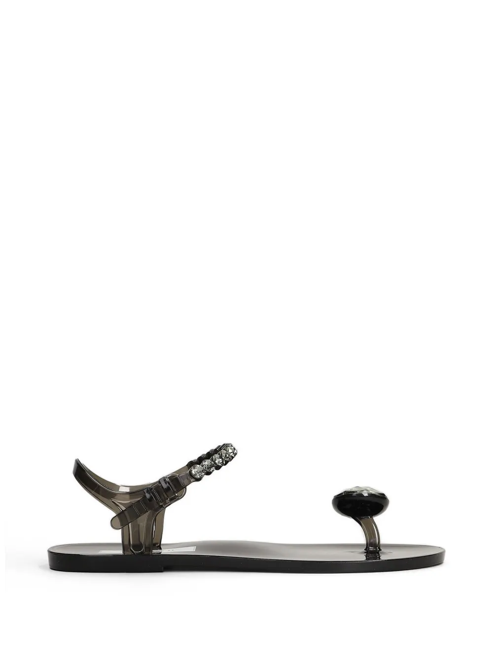 Menghi Iride Crystal-embellished Thong Sandals In Black