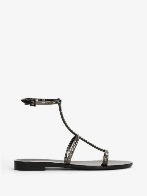 MENGHI James crystal-embellished T-bar sandals