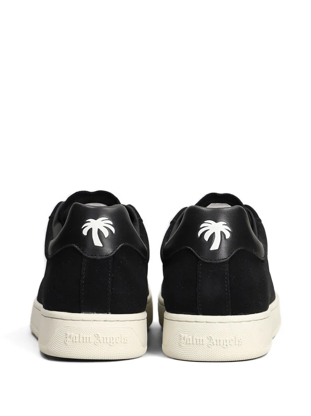 Palm Angels logo-print suede sneakers Zwart