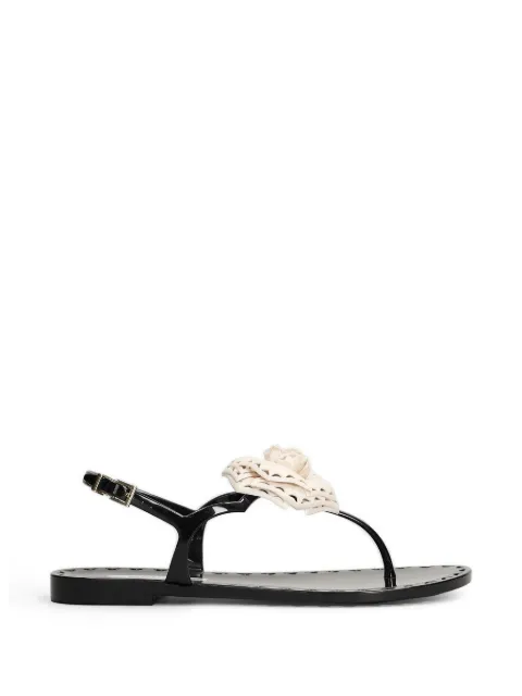 MENGHI Afrodite floral-applique slingback sandals