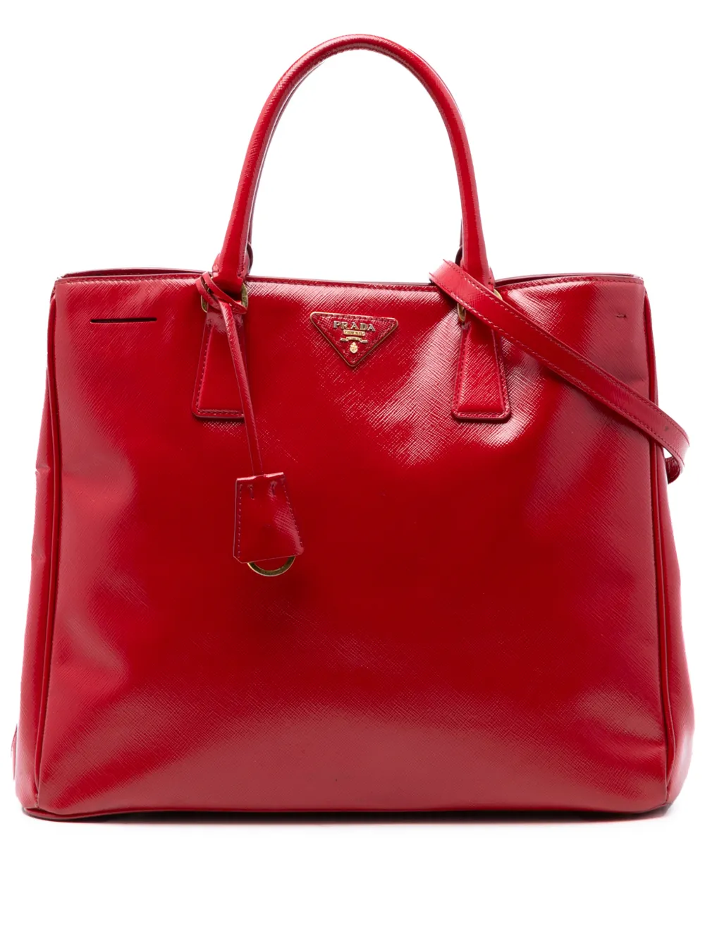 Prada Pre-Owned 2013-2025 Large Saffiano Vernice Galleria satchel - Rot