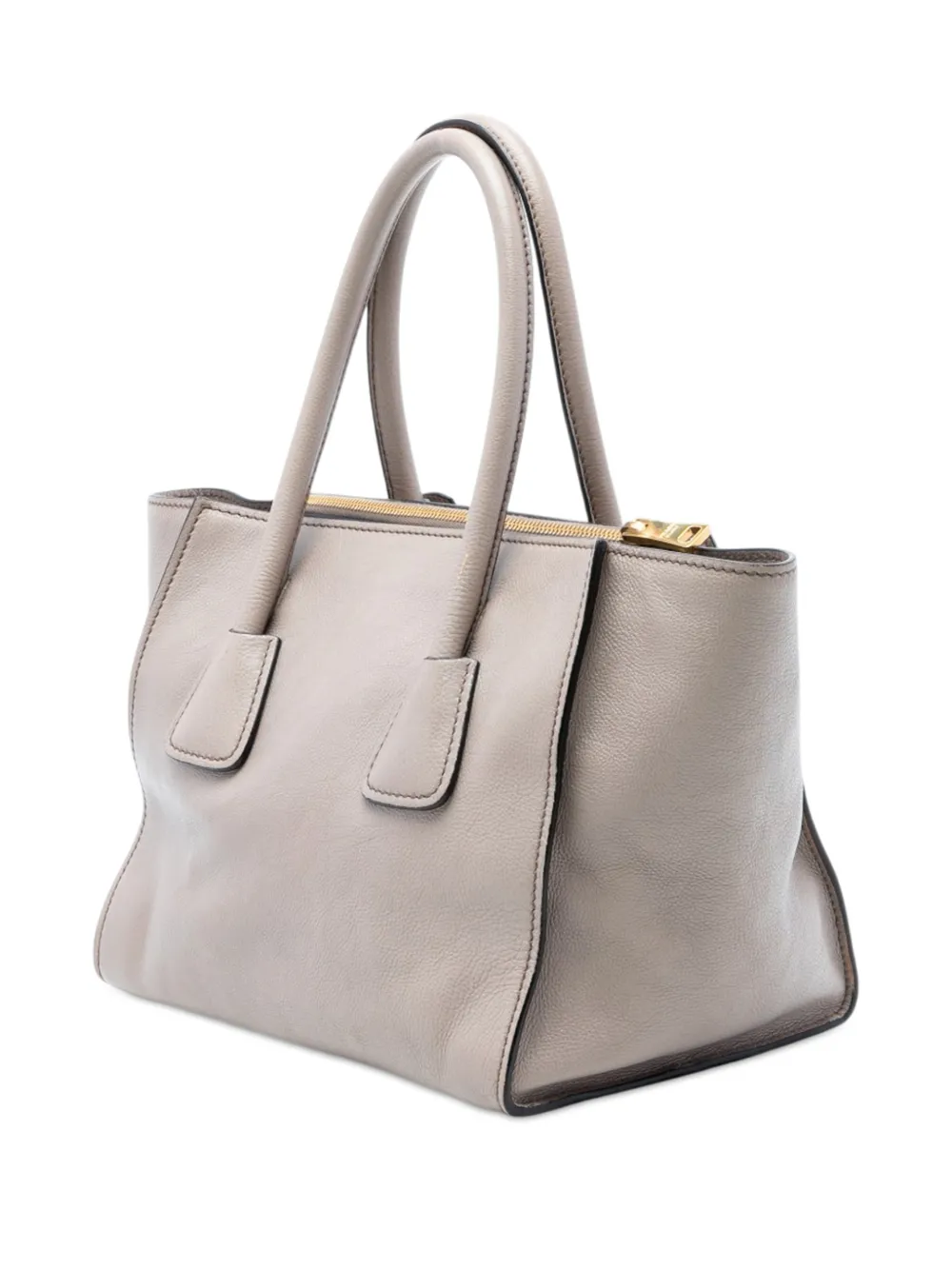  Prada Pre-owned Borsa A Tracolla Twin Pocket In Pelle Di Vitello Con Doppio Manico 2010-2025 - Toni Neutri 