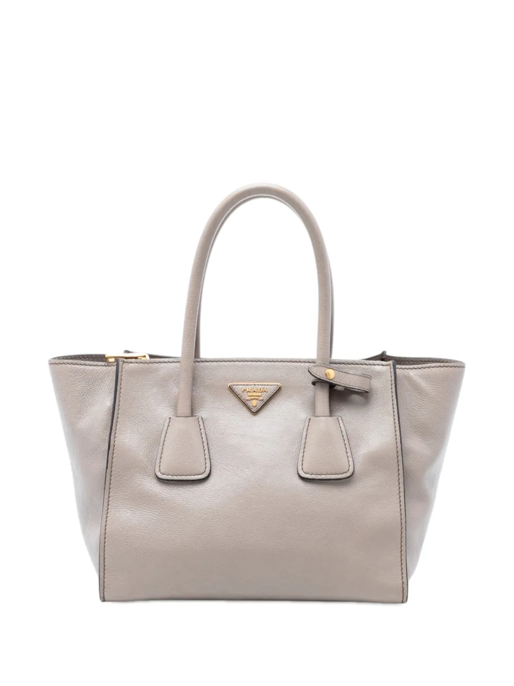 Prada Pre-Owned 2010-2025 Glace Calf Twin Pocket Double Handle satchel - Neutrals
