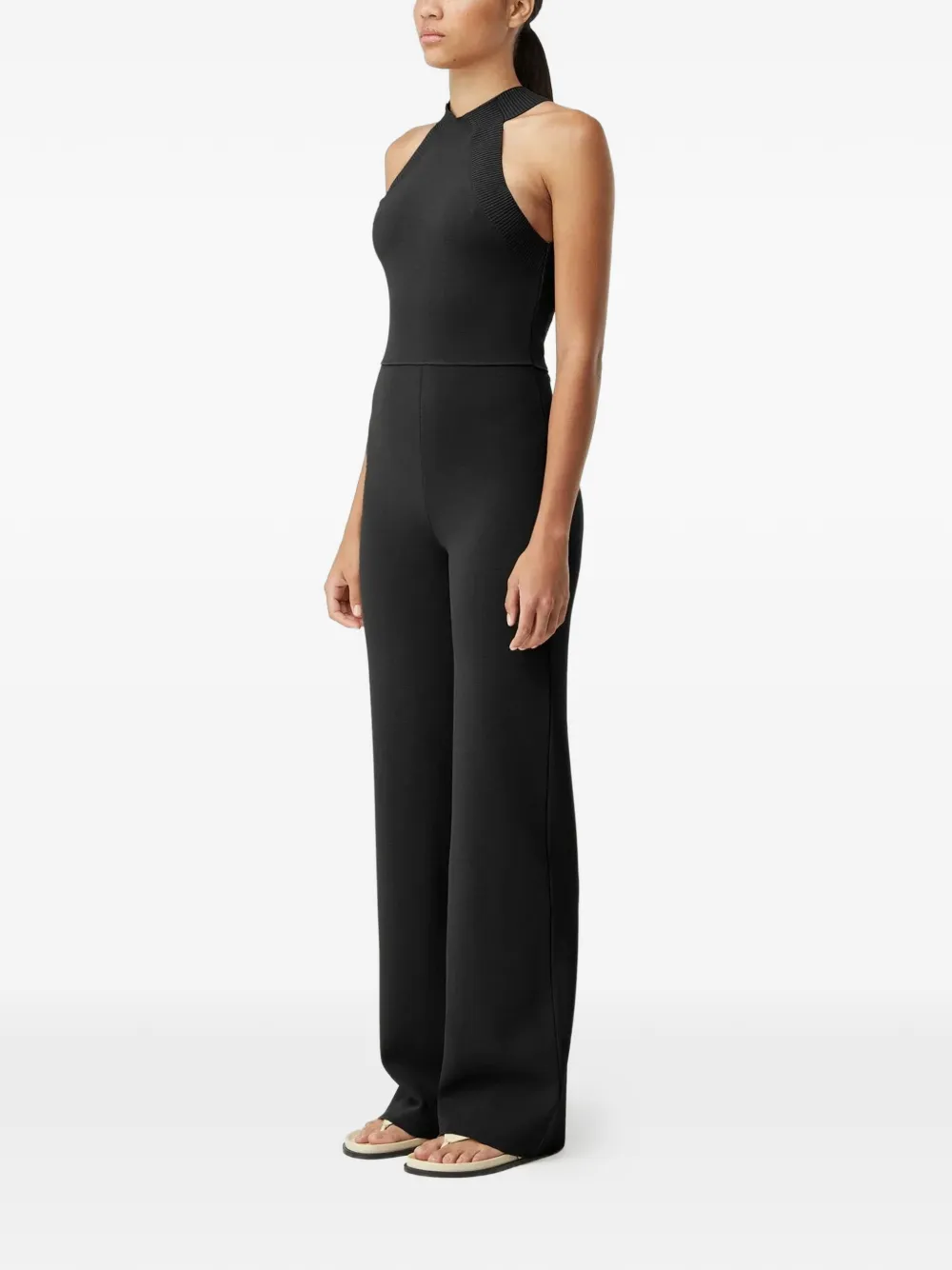 GAUGE81 Aliaga jumpsuit met racerhals Zwart