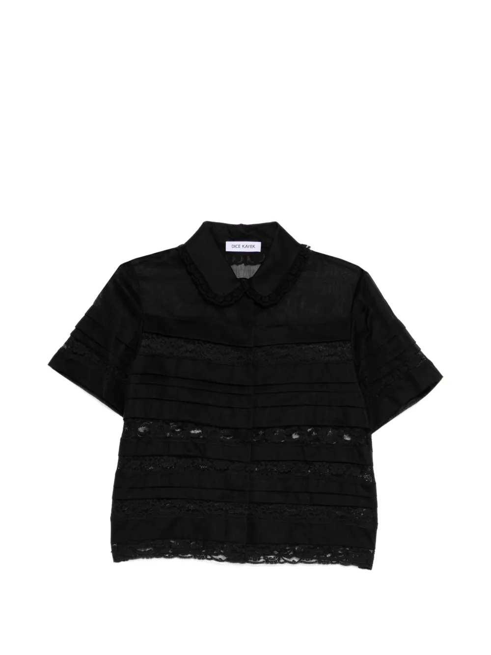 Dice Kayek voile lace paneled shirt - Nero