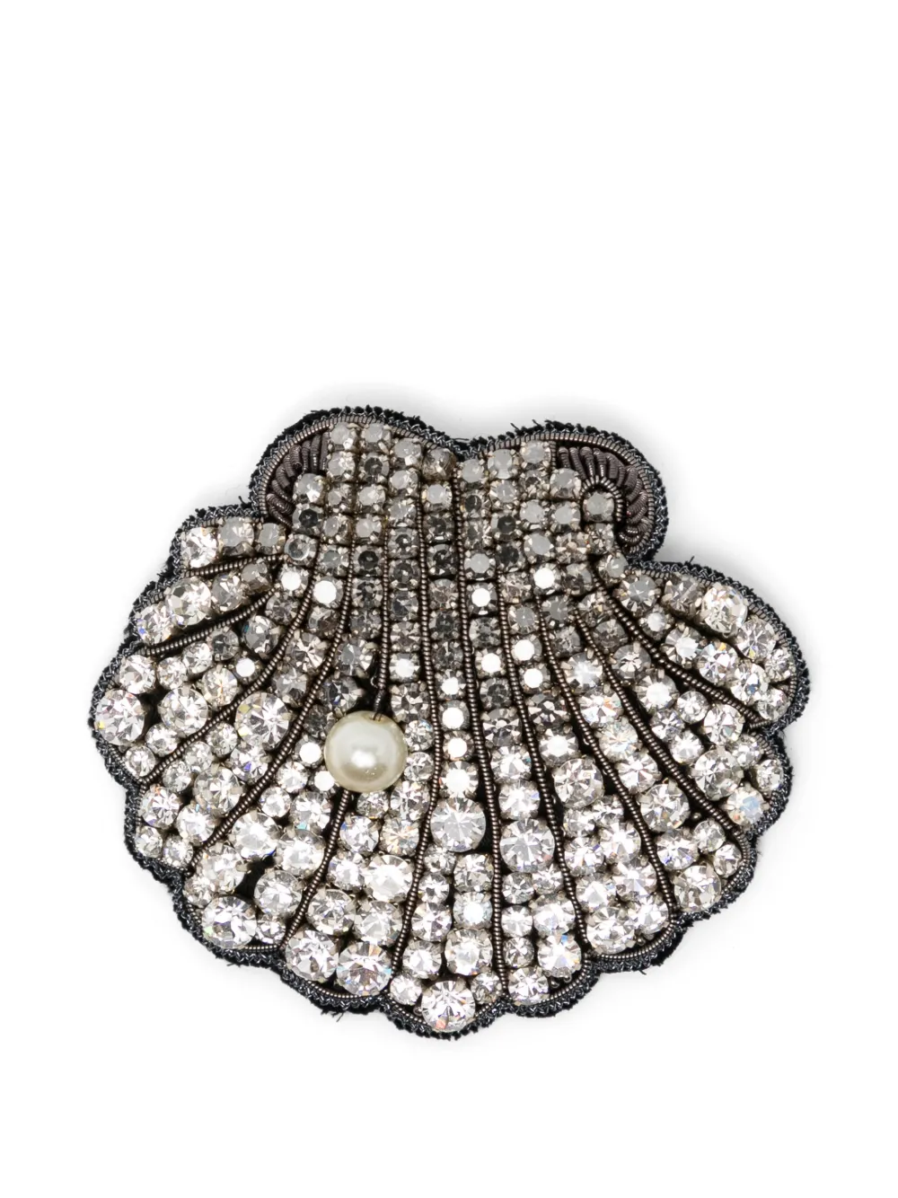 Dice Kayek crystal-embellished shell brooch - Silber