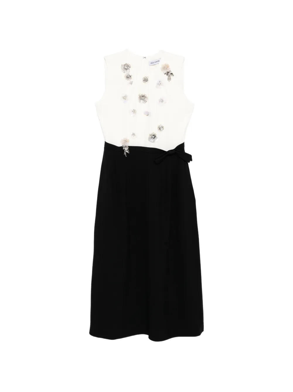 Dice Kayek Crystal-embellished Bow-detail Dress In Black