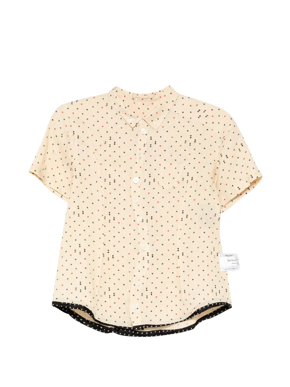Undercover playing-card-print short-sleeve shirt - Nude