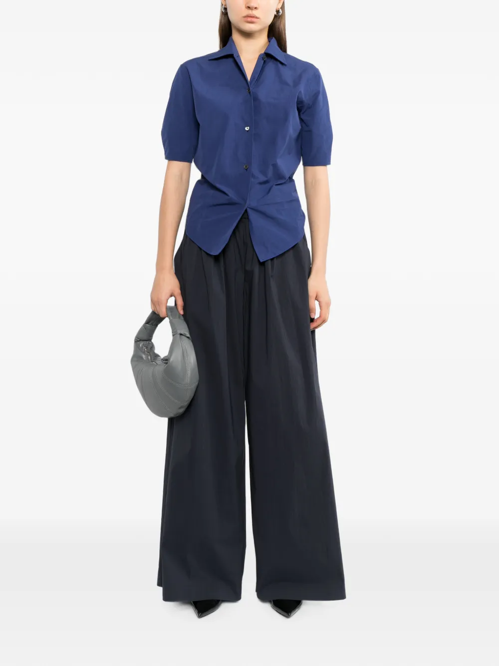 Jil Sander Technisch faille blouse Blauw